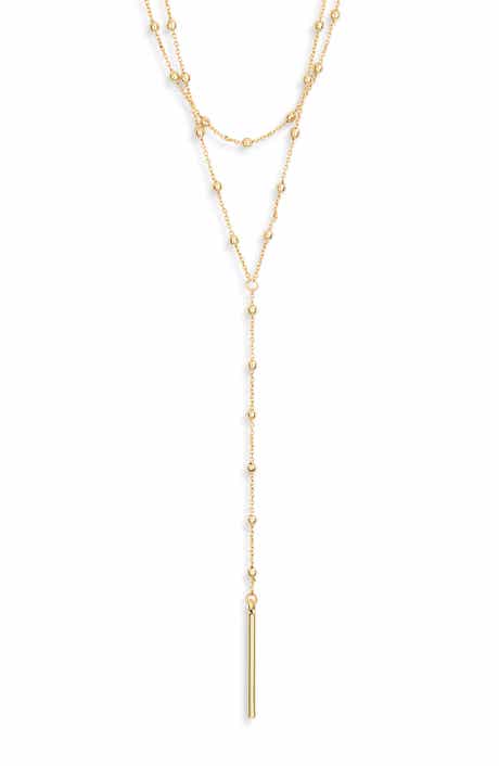 Demi Fine Ball Bead Y Necklace