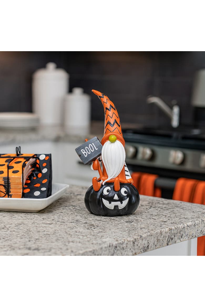 Boo Gnome Halloween Figurine Decoration, Alternate, color, Orange