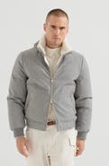 Brunello Cucinelli Bonded wool flannel down jacket with detachable hood