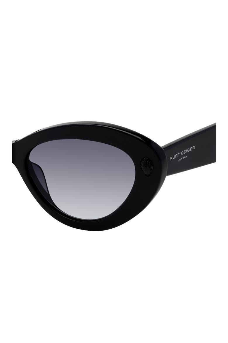 52mm Cat Eye Sunglasses, Alternate, color, BLACK/ SMOKE GRADIENT