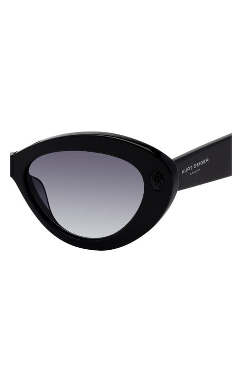 Kurt Geiger Cat Eye Sunglasses, 60mm In Black/smoke Gradient