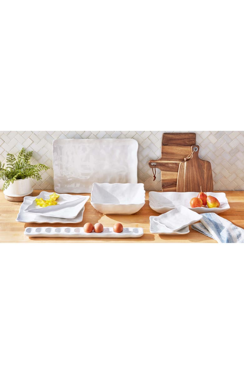 tag Formoso White Stoneware Square Divided Serving Plate, Alternate, color, White