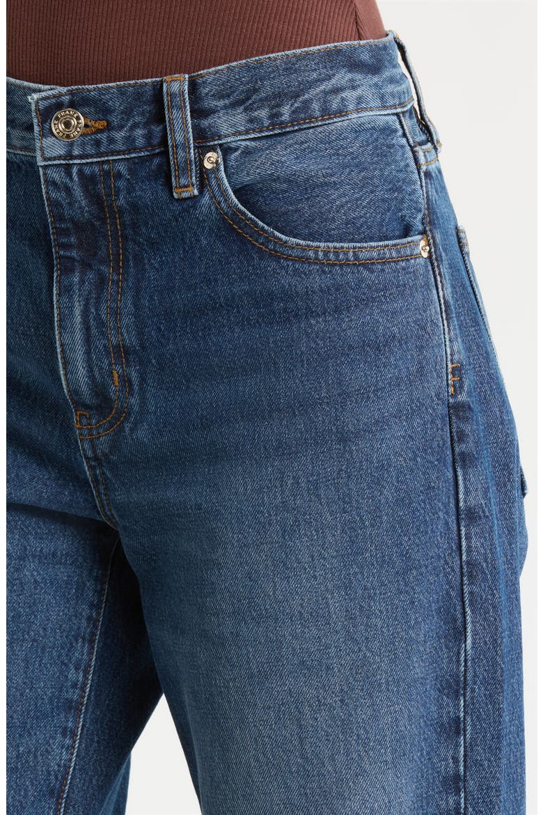 The Hang High Waist Cuffed Straight Leg Jeans, Alternate, color, ACUMEN