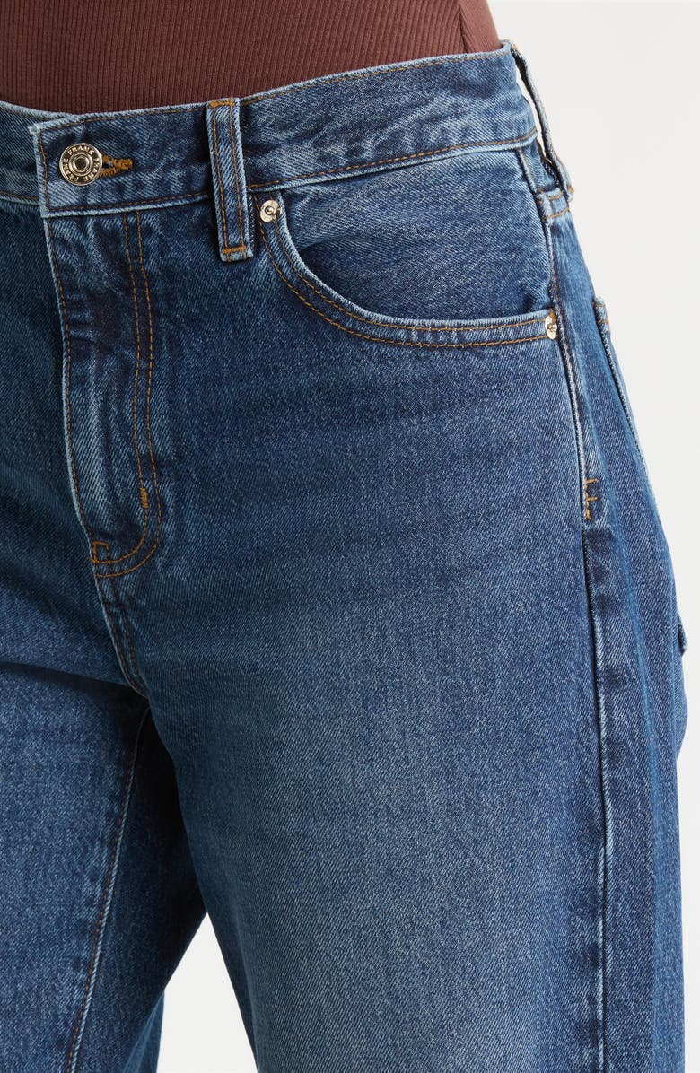 FRAME The Hang High Waist Cuffed Straight Leg Jeans, Alternate, color, Acumen