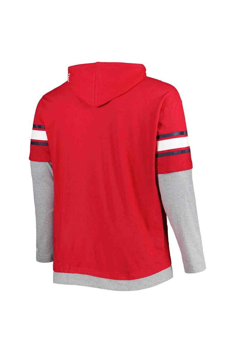 Men's New Era Red St. Louis Cardinals Big & Tall Twofer Pullover Hoodie, Alternate, color, Red