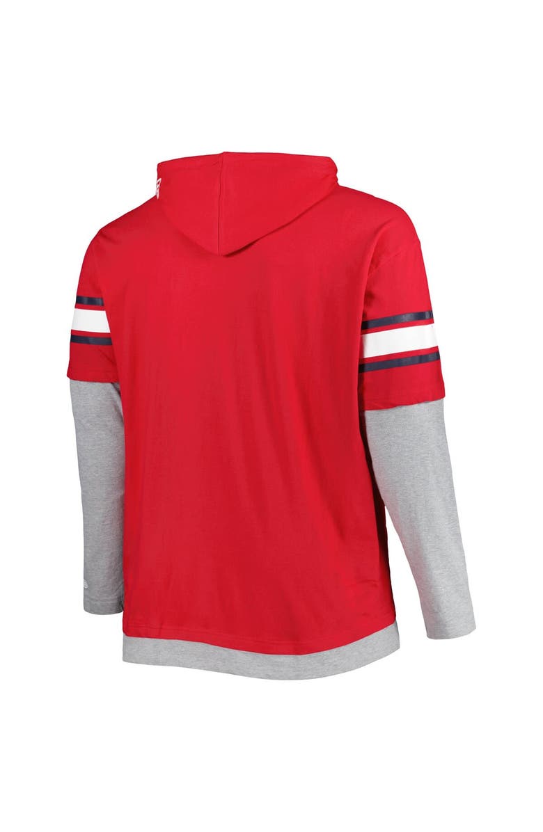 New Era Men's New Era Red St. Louis Cardinals Big & Tall Twofer Pullover Hoodie, Alternate, color, Red
