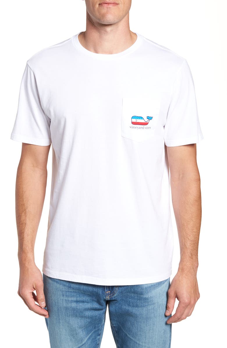 vineyard vines Whaley USA Whale Fill Pocket T-Shirt, Main, color, 