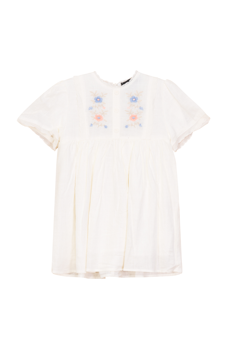 Cape Dress with Cotton Lace, Main, color, Off White