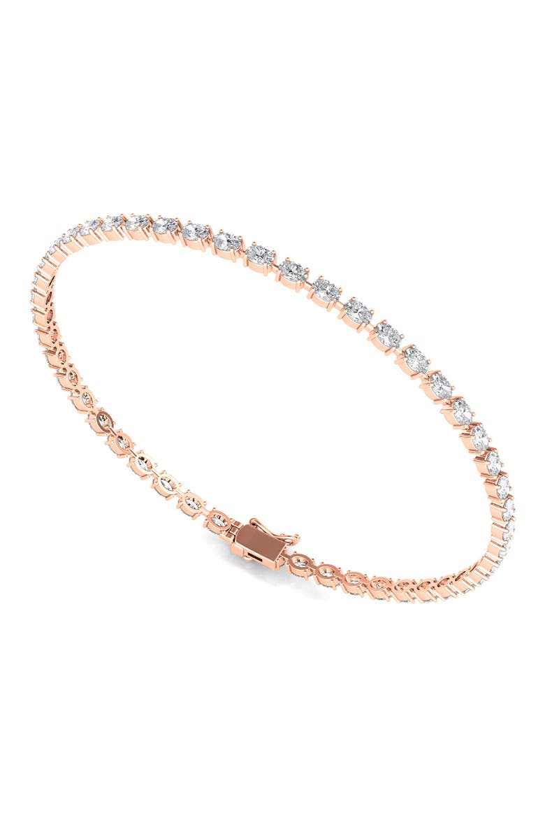 Oval Cut Lab Created Diamond Tennis Bracelet, Alternate, color, 6.20 CTW ROSE GOLD
