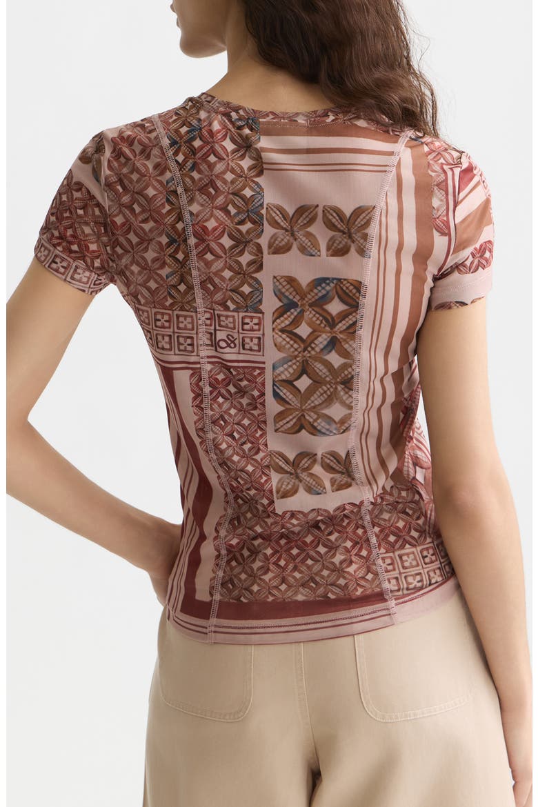 Slim Fit Printed Mesh T-Shirt, Alternate, color, TILES FOULARD ROSEDUST