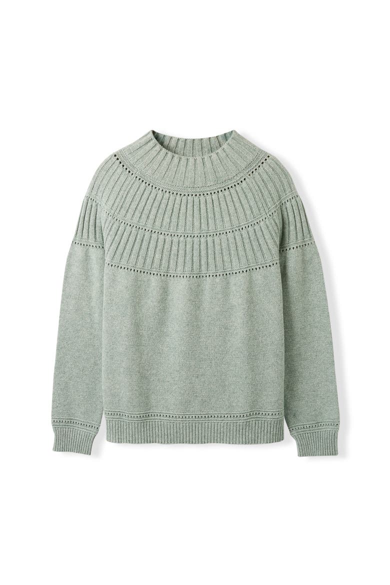 Rib Stitch Yoke Oversized Jumper, Alternate, color, Dark Skylight