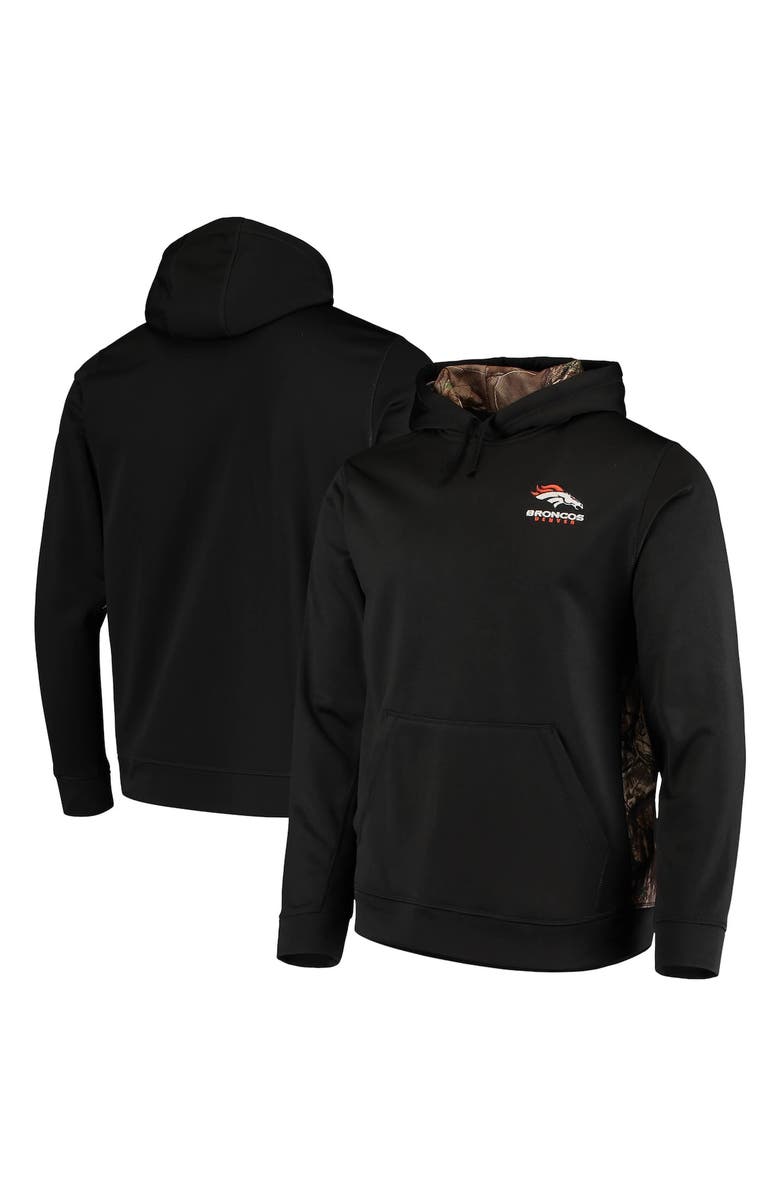DUNBROOKE Men's Dunbrooke Black/Realtree Camo Denver Broncos Logo Ranger Pullover Hoodie, Alternate, color, Black