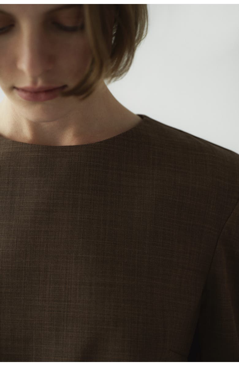 H&M Shoulder-pad Dress, Alternate, color, Taupe