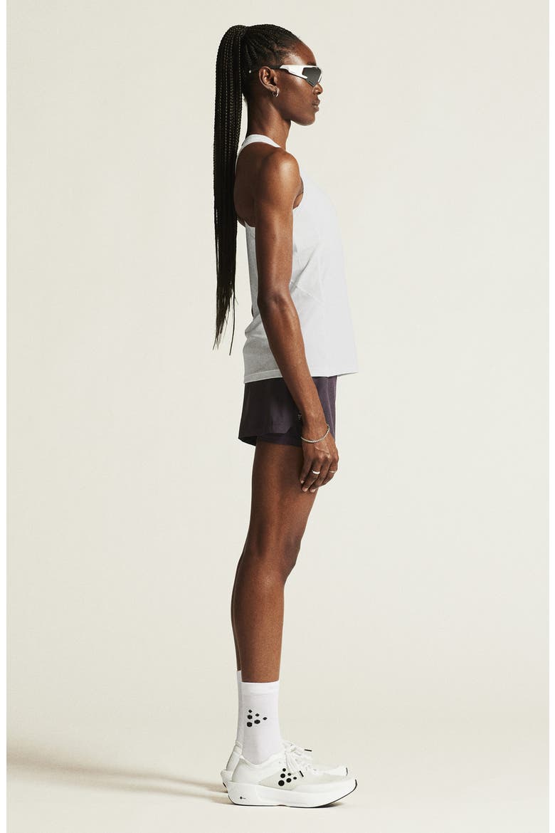 Essence Perforated Jersey Racerback Tank, Alternate, color, WHITE