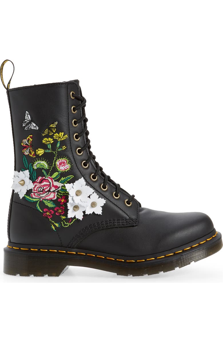 Dr. Martens 1490 Floral Bloom Combat Boot, Alternate, color,
