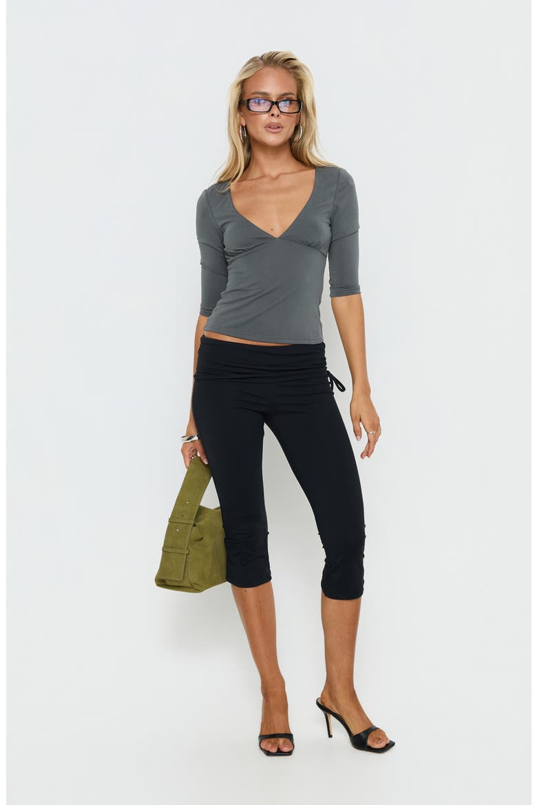 Bailor Channel Waistband Capri Pants, Alternate, color, BLACK