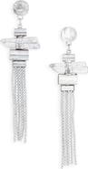 Karine Sultan Geometric Tassel Drop Earrings