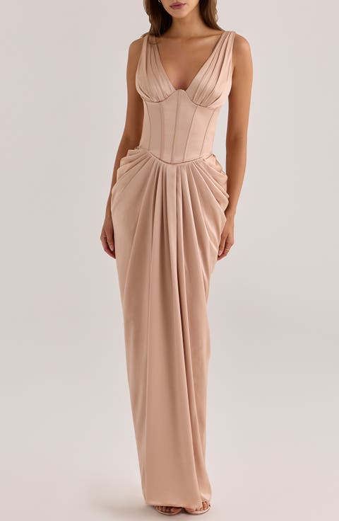 Angeline Satin Corset Gown