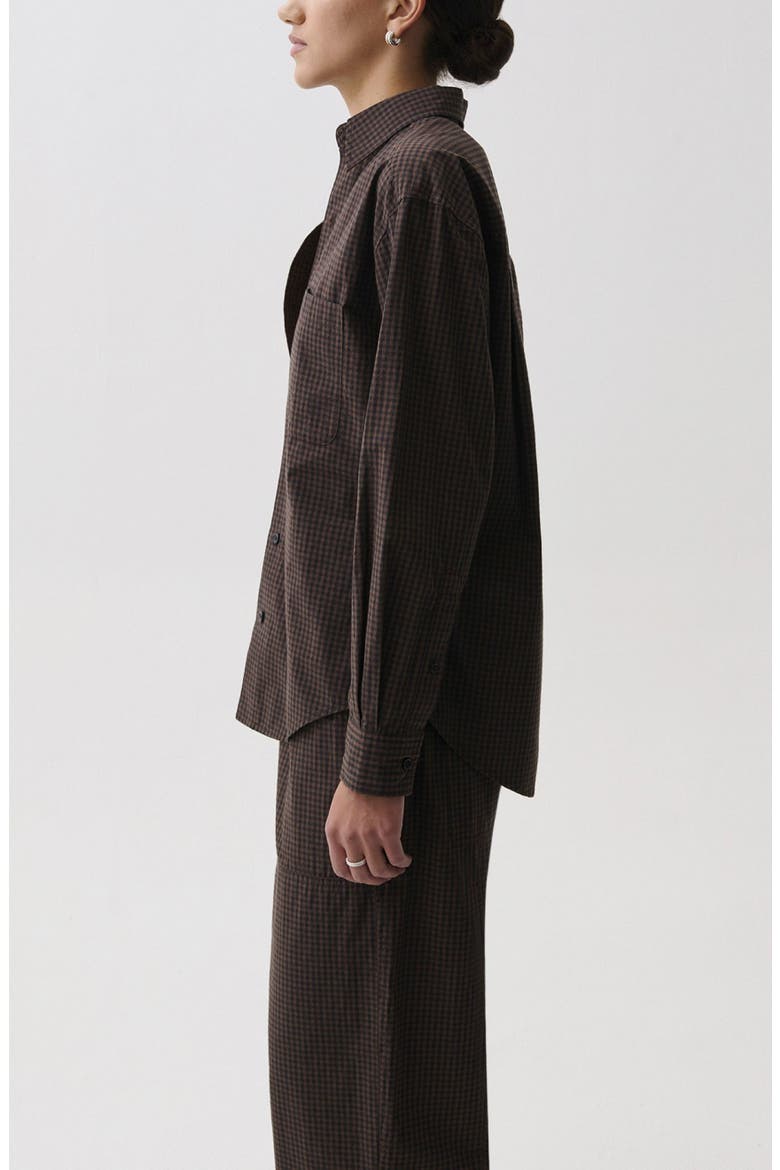Mila Check Shirt, Alternate, color, HOT TODDY