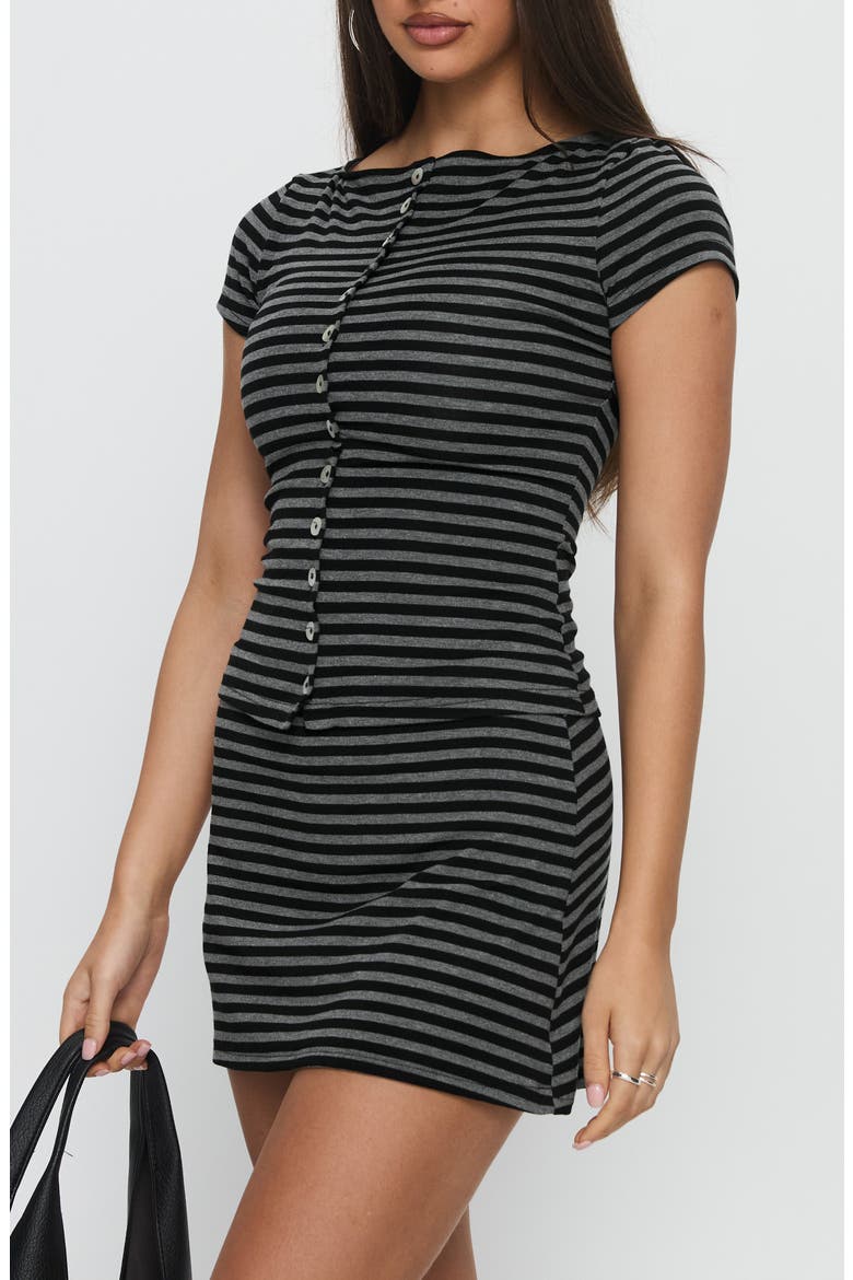 Angellina Stripe Jersey Button-Up Top, Alternate, color, STRIPE