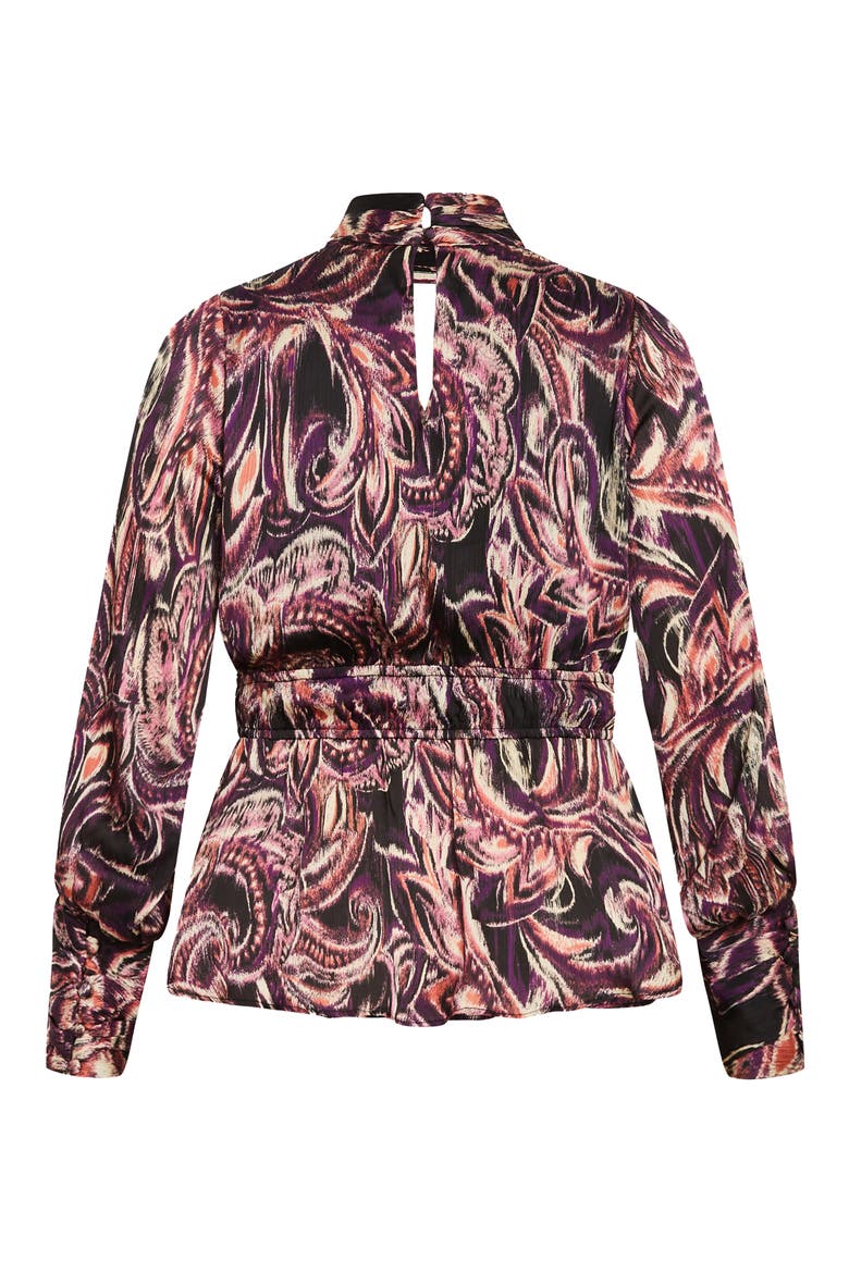Della Print Keyhole Top, Alternate, color, PAISLEY