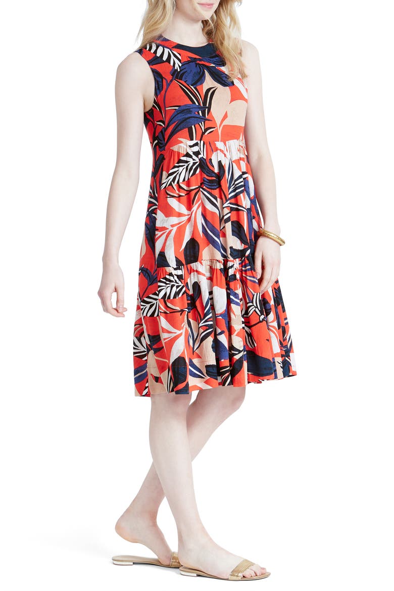 Tahiti A-Line Dress, Alternate, color, RED MULTI