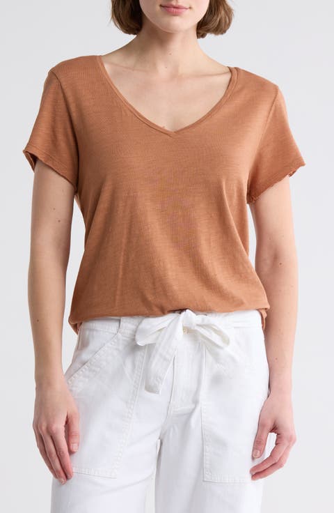 Carefree Organic Cotton Blend V-Neck T-Shirt