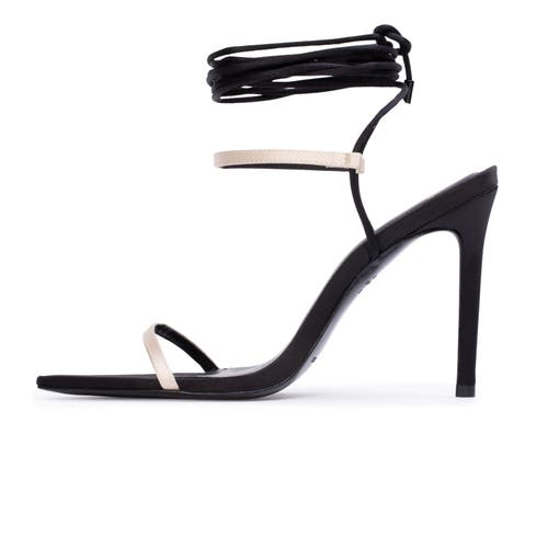 Black Suede Studio Lauren100 Strappy Sandal In Black