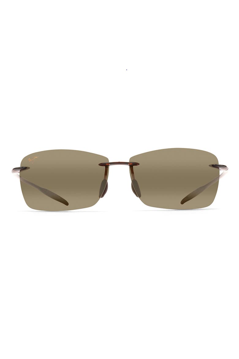 Lighthouse 65mm Polarized Rectangle Sunglasses, Main, color, BROWN