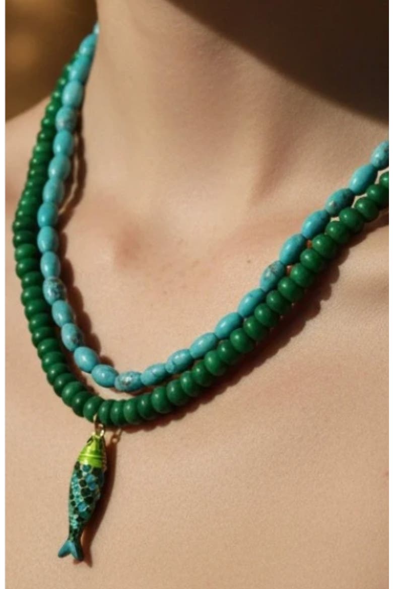The Seaside 2-Pack Necklace Stack, Alternate, color, GREEN