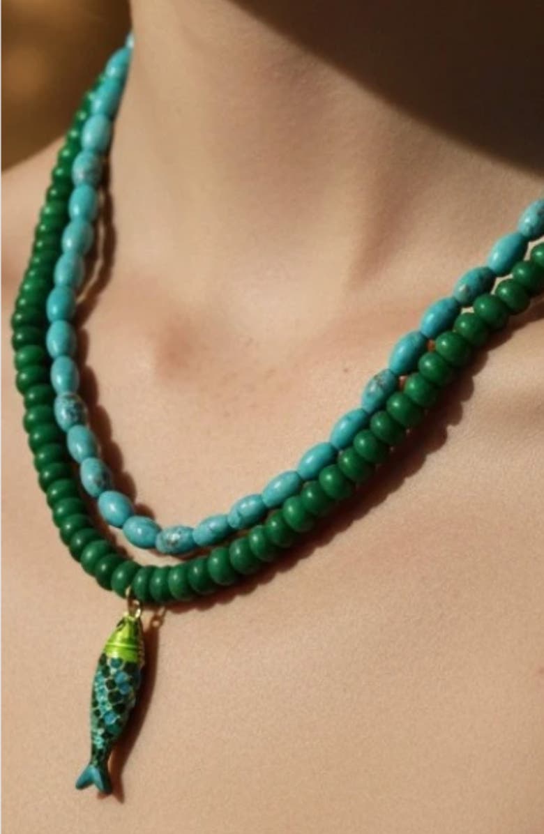 MacRae & Co. The Seaside 2-Pack Necklace Stack, Alternate, color, Green