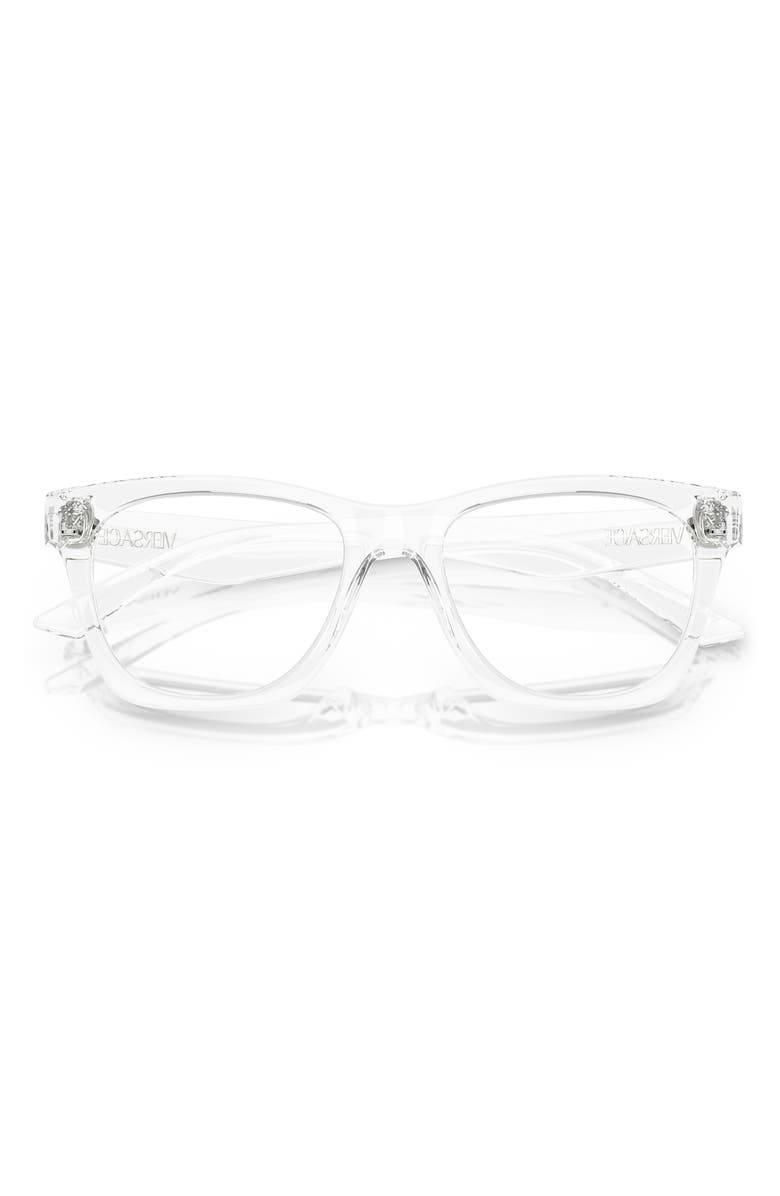 Versace 50mm Pillow Optical Glasses, Alternate, color, Crystal