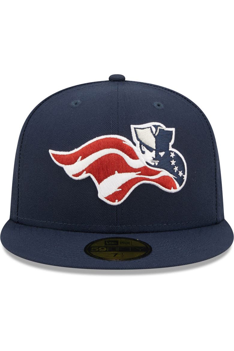 Men's New Era Navy Somerset Patriots Home Authentic Collection 59FIFTY Fitted Hat, Alternate, color, Navy