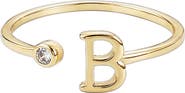 Adornia CZ & Initial Open Band Ring