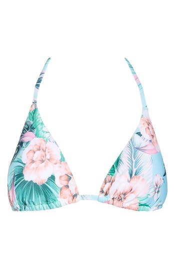 Shop Becca Print Strappy Triangle Bikini Top In Miami Lane