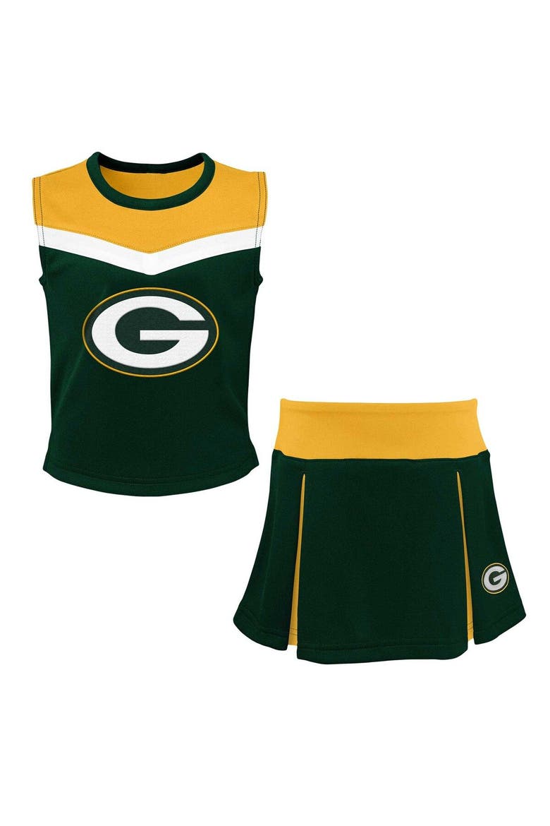 Girls Youth Green Green Bay Packers Spirit Two-Piece Cheerleader Set, Main, color, Green