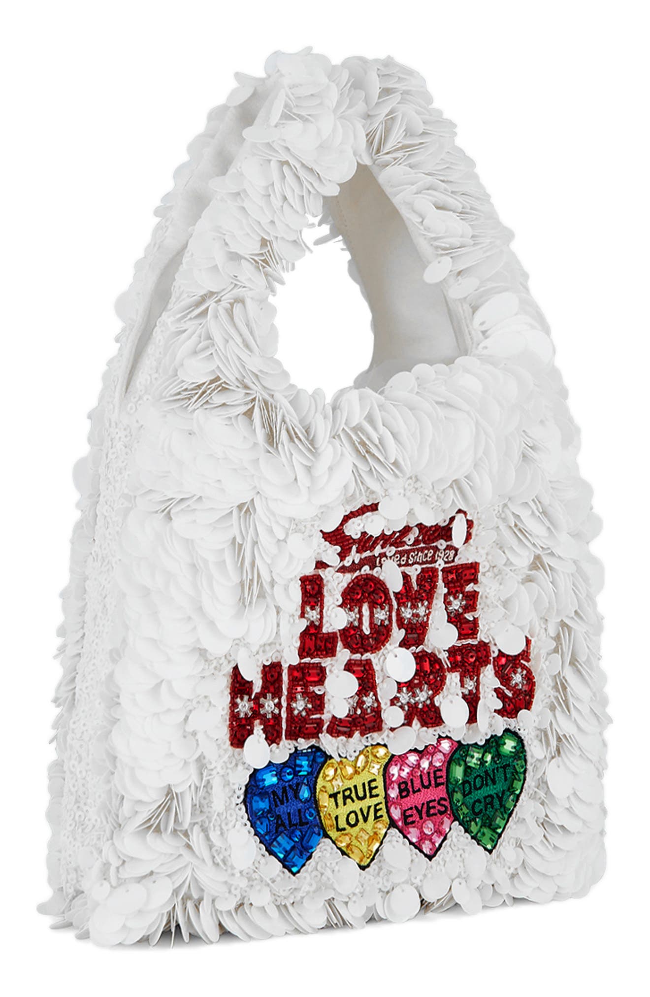 Anya Hindmarch Anya Brands Love Hearts Paillette Tote Bag, Alternate, color, 