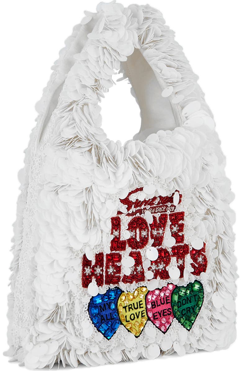 Anya Hindmarch Anya Brands Love Hearts Paillette Tote Bag, Alternate, color,