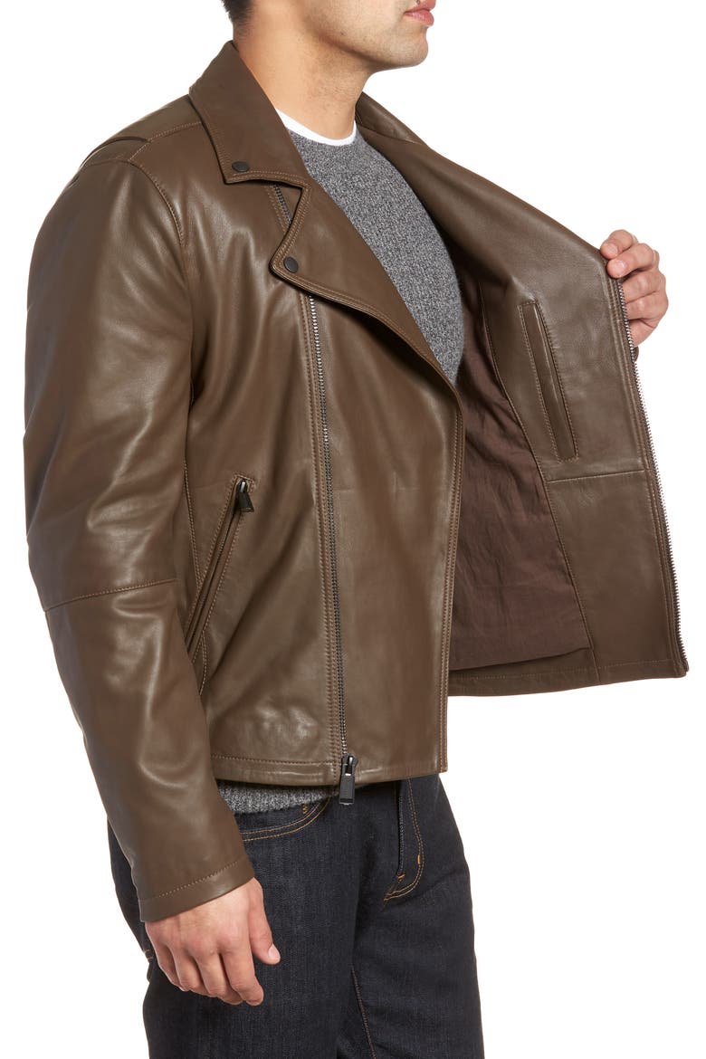 Lamb Leather Jacket, Alternate, color, PEBBLE