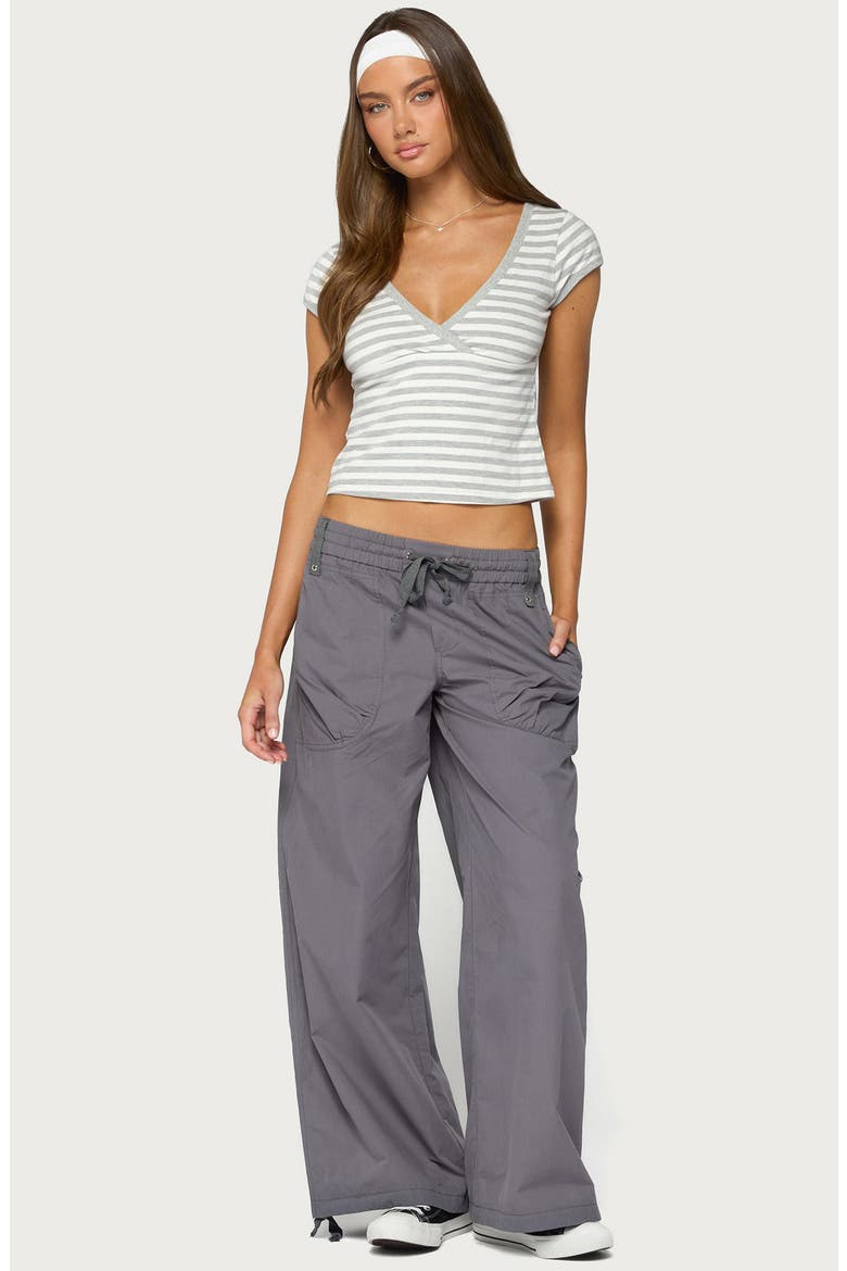 Kathleen Oversized Cotton Cargo Pants, Alternate, color, GRAY