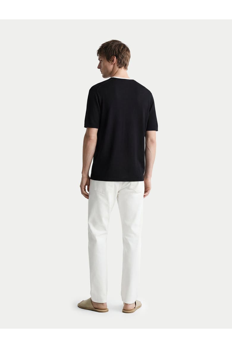 Cashmere Silk Double-Collar T-Shirt, Alternate, color, black