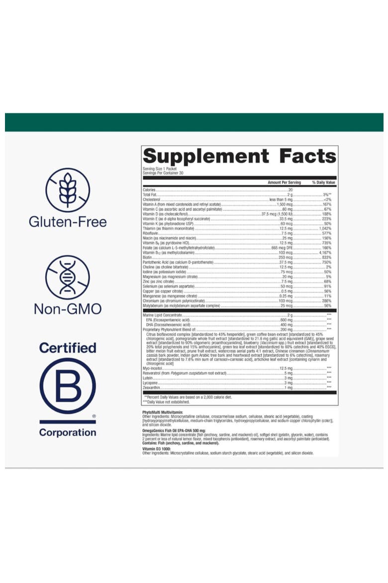 Wellness Essentials Daily Multivitamin and Omega-3 Supplement Packs 30 Packets, Alternate, color, None