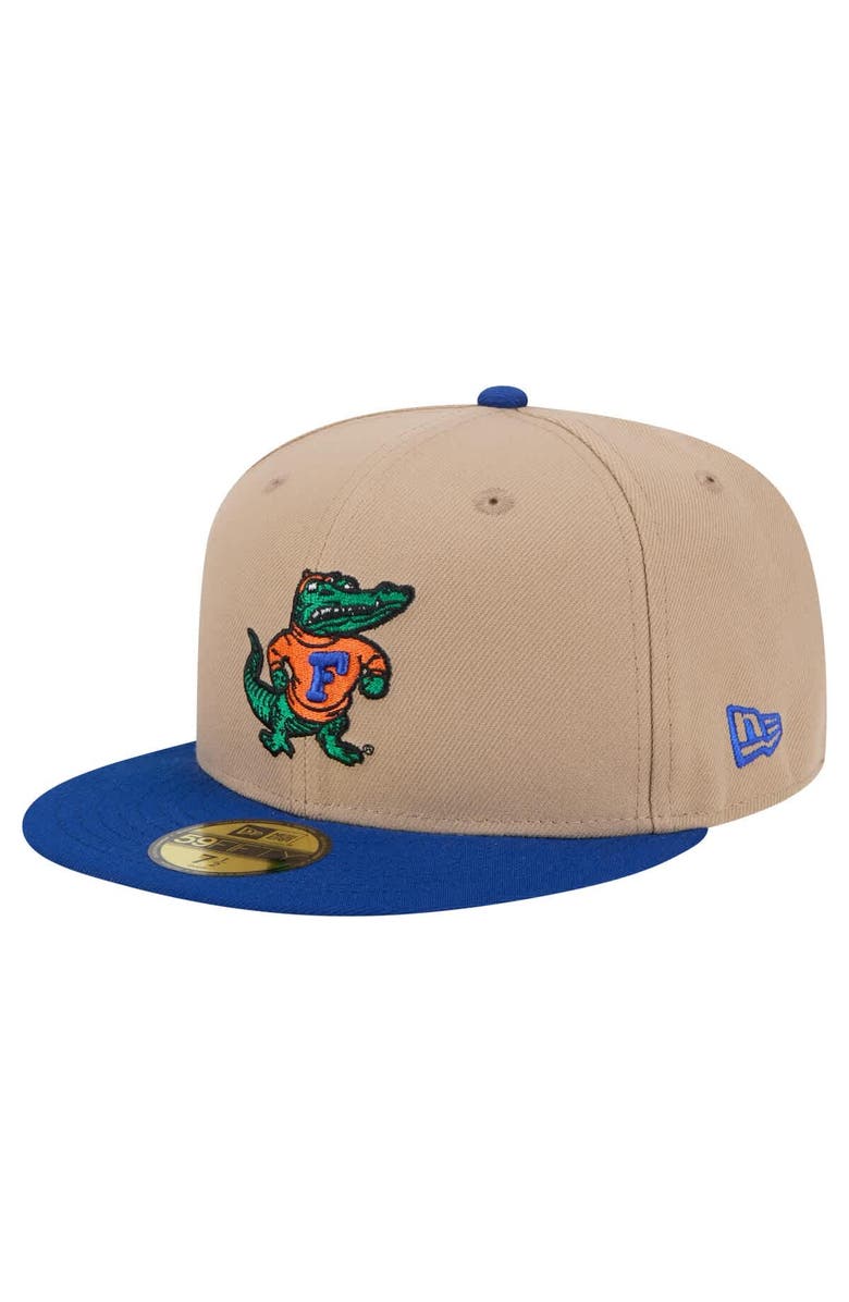 New Era Men's New Era  Khaki Florida Gators Throwback Two-Tone 59FIFTY Fitted Hat, Main, color, Khaki