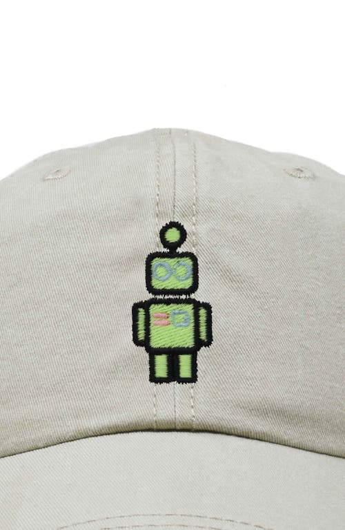 Dalix Robot Hat In Washed Stone White