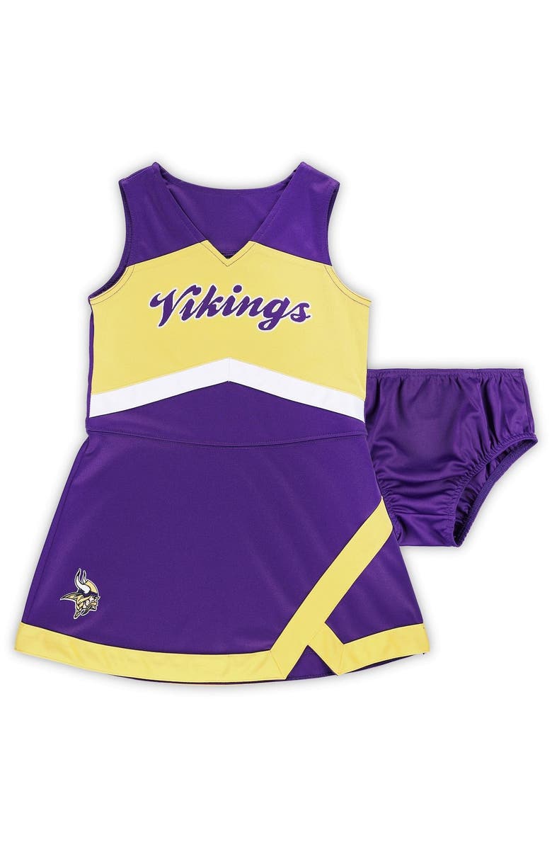 Outerstuff Girls Preschool Purple Minnesota Vikings Two-Piece Cheer Captain Jumper Dress with Bloomers Set, Main, color, Purple