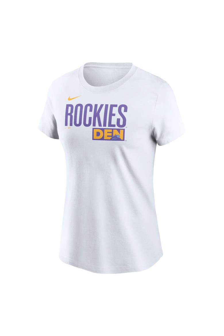 Women's Nike  White Colorado Rockies 2025 City Connect Wordmark T-Shirt, Alternate, color, White