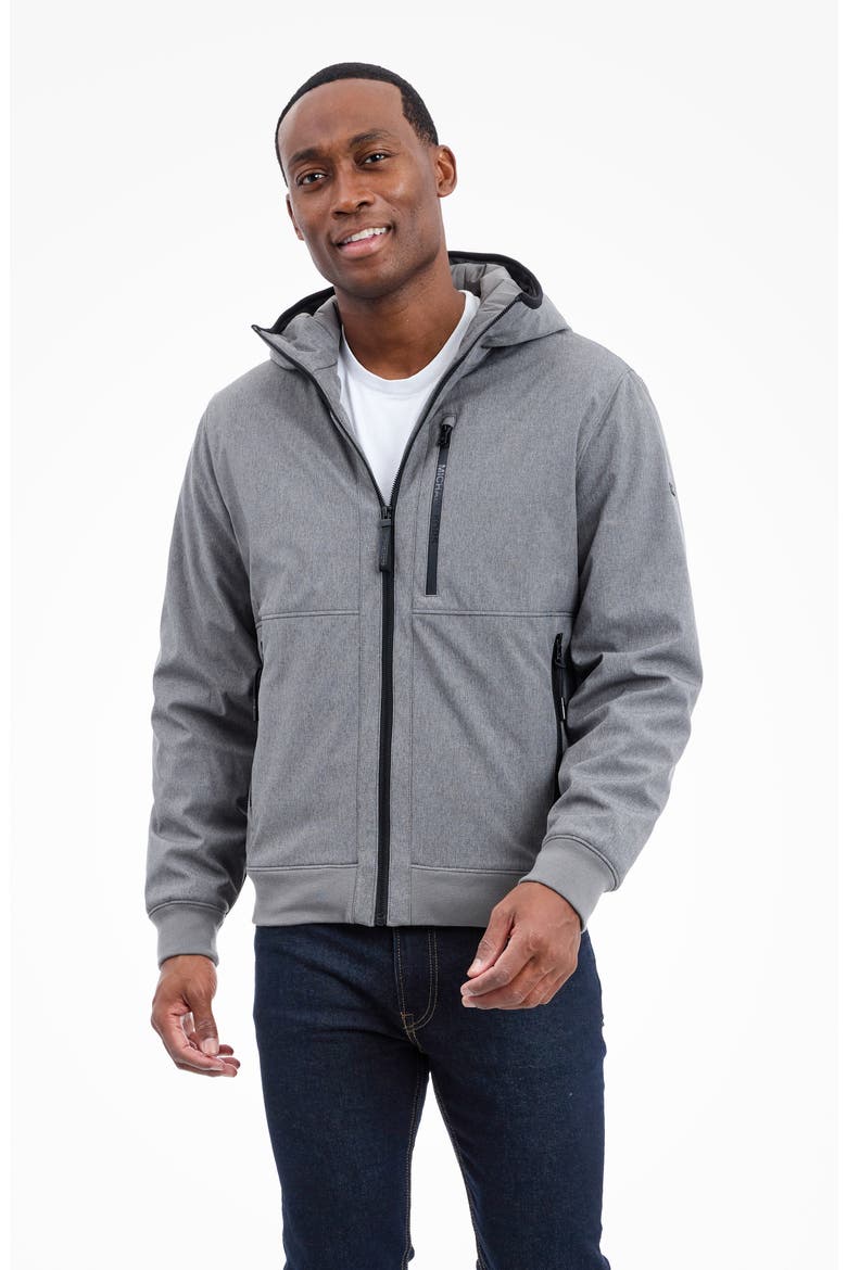 Hooded Soft Shell Jacket, Alternate, color, LT HEATHER GREY