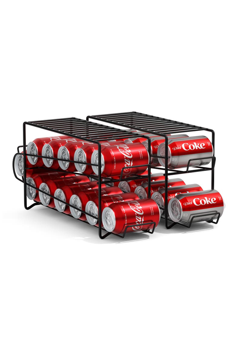 2-Pack Can Dispenser Racks, Main, color, BLACK
