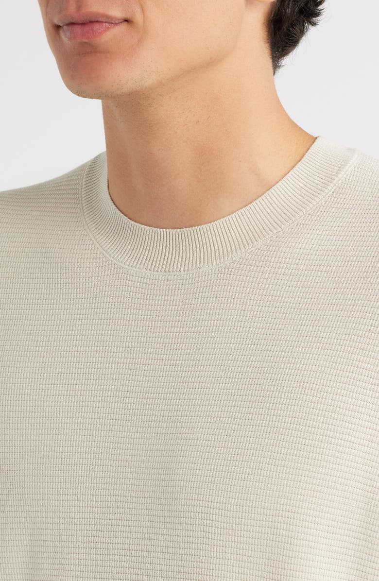 BOSS Ianni Cotton Blend Short Sleeve Sweater, Alternate, color, Open White