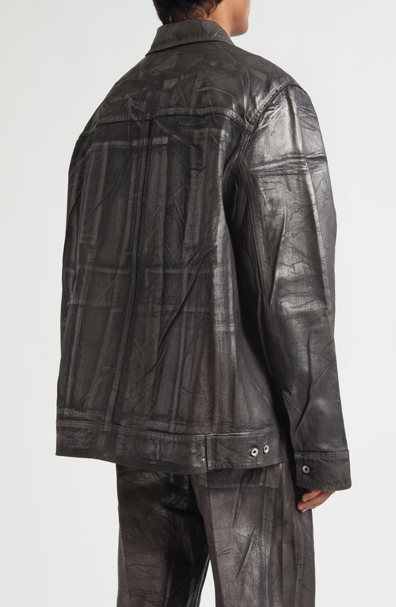 Rick Owens DRKSHDW Lido Worker Coated Denim Jacket, Alternate, color, Bronze